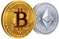 قیمت بیت کوین و اتریوم