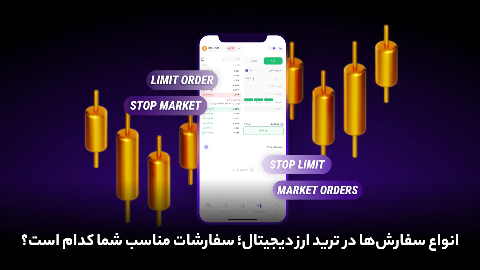 انواع اوردر و سفارش در ترید ارز دیجیتال